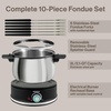image:imageSwissmar Arolla 10 Pieces Stainless Steel Electric Fondue Set  Perfect Fondue Pot Electric Set for Cheese Chocolate Oil Broth amp More  Gift Ideas for Wedding House Warming Red 21 Qt  2LBlack