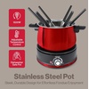 image:imageSwissmar Arolla 10 Pieces Stainless Steel Electric Fondue Set  Perfect Fondue Pot Electric Set for Cheese Chocolate Oil Broth amp More  Gift Ideas for Wedding House Warming Red 21 Qt  2LRed