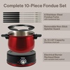 image:imageSwissmar Arolla 10 Pieces Stainless Steel Electric Fondue Set  Perfect Fondue Pot Electric Set for Cheese Chocolate Oil Broth amp More  Gift Ideas for Wedding House Warming Red 21 Qt  2LRed