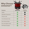 image:imageSwissmar Arolla 10 Pieces Stainless Steel Electric Fondue Set  Perfect Fondue Pot Electric Set for Cheese Chocolate Oil Broth amp More  Gift Ideas for Wedding House Warming Red 21 Qt  2LRed