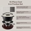 image:imageSwissmar Arosa 11Piece Stainless Steel 3in1 Fondue Set  Ideal for Melting Cheese Chocolate Butter amp More  Perfect for Kitchen Collection amp Wedding Gift Giving  16 Quarts  15 LiterSummit 10Piece Black Cast Iron