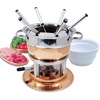 image:imageSwissmar Arosa 11Piece Stainless Steel 3in1 Fondue Set  Ideal for Melting Cheese Chocolate Butter amp More  Perfect for Kitchen Collection amp Wedding Gift Giving  16 Quarts  15 LiterLausanne 11Piece Copper Plated