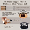 image:imageSwissmar Arosa 11Piece Stainless Steel 3in1 Fondue Set  Ideal for Melting Cheese Chocolate Butter amp More  Perfect for Kitchen Collection amp Wedding Gift Giving  16 Quarts  15 LiterPeak 10Piece Copper Plated