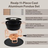 image:imageSwissmar Arosa 11Piece Stainless Steel 3in1 Fondue Set  Ideal for Melting Cheese Chocolate Butter amp More  Perfect for Kitchen Collection amp Wedding Gift Giving  16 Quarts  15 LiterRealp 11Piece Cast Aluminum