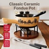 image:imageSwissmar Heidi Ceramic Cheese Fondue Set 9Piece 28 Quart White ColorJura Fondue Set