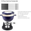 image:imageSwissmar Lucerne Cast Iron Fondue Set 10Piece 2 Liter Red KitchenIndigo Blue