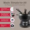 image:imageSwissmar Lucerne Cast Iron Fondue Set 10Piece 2 Liter Red KitchenMatte Black