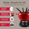 image:imageSwissmar Lucerne Cast Iron Fondue Set 10Piece 2 Liter Red KitchenRed
