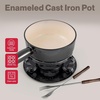 image:imageSwissmar Lugano Cast Iron Cheese Fondue Set 9Piece 2 QT  2 L  Ideal for Melting Cheese Chocolates Caramel amp More  Perfect for Kitchen Collection amp Gift Giving  Matte BlackMetallic Black