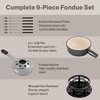 image:imageSwissmar Lugano Cast Iron Cheese Fondue Set 9Piece 2 QT  2 L  Ideal for Melting Cheese Chocolates Caramel amp More  Perfect for Kitchen Collection amp Gift Giving  Matte BlackMetallic Black