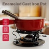 image:imageSwissmar Lugano Cast Iron Cheese Fondue Set 9Piece 2 QT  2 L  Ideal for Melting Cheese Chocolates Caramel amp More  Perfect for Kitchen Collection amp Gift Giving  Matte BlackCherry Red