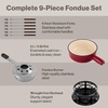 image:imageSwissmar Lugano Cast Iron Cheese Fondue Set 9Piece 2 QT  2 L  Ideal for Melting Cheese Chocolates Caramel amp More  Perfect for Kitchen Collection amp Gift Giving  Matte BlackCherry Red