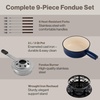 image:imageSwissmar Lugano Cast Iron Cheese Fondue Set 9Piece 2 QT  2 L  Ideal for Melting Cheese Chocolates Caramel amp More  Perfect for Kitchen Collection amp Gift Giving  Matte BlackDeep Blue