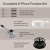 image:imageSwissmar Lugano Cast Iron Cheese Fondue Set 9Piece 2 QT  2 L  Ideal for Melting Cheese Chocolates Caramel amp More  Perfect for Kitchen Collection amp Gift Giving  Matte BlackMatte White