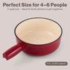 image:imageSwissmar Lugano Cast Iron Fondue Pot Replacement 2 Quart Metallic BlackCherry Red