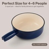 image:imageSwissmar Lugano Cast Iron Fondue Pot Replacement 2 Quart Metallic BlackDeep Blue