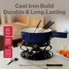 image:imageSwissmar Lugano Cast Iron Fondue Pot Replacement 2 Quart Metallic BlackDeep Blue