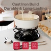 image:imageSwissmar Lugano Cast Iron Fondue Pot Replacement 2 Quart Metallic BlackMatte White