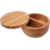 image:imageSwissmar Siena Olive Wood Salt Keeper  Small Container with Magnetic Swivel Lid Single Compartment Countertop Jar for Sugar Spices amp Seasoning Storage Kitchen Cooking Canister 42 oz  124 mlOlive Wood
