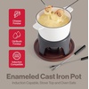 image:imageSwissmar Sierra Cast Iron Fondue Set 16 Quart  16 Liter  Perfect for Meat Cheese amp Chocolate Fondues  Ideal for Family Bonding amp Hosting Gifts  12Pieces Cherry RedMatte White
