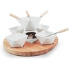 image:imageSwissmar Rubik Chocolate Fondue Set Ceramic amp Bamboo Tray 4Bowl Design