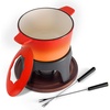 image:imageSwissmar Sierra Cast Iron Fondue Set 16 Quart  16 Liter  Perfect for Meat Cheese amp Chocolate Fondues  Ideal for Family Bonding amp Hosting Gifts  12Pieces Cherry RedOrange