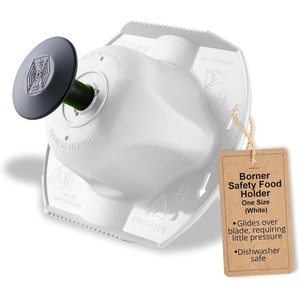 image:imageBorner Safety Food Holder  Finger AntiCut Protectors for Vegetable or Fruit Grater Food Slicer Cutter Cheese Grater Kitchen Fruit amp Vegetable Holder for Slicing  One Size White