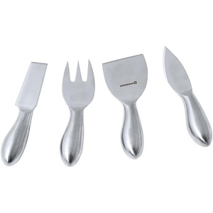 image:imageSwissmar 4Piece Petite Cheese Knife Set Stainless Steel Knives for Cutting Slicing amp Serving Soft Hard amp Aged Cheeses  Includes Cheese Fork Plane Knives Ergonomic Gift Boxed Dishwasher Safe