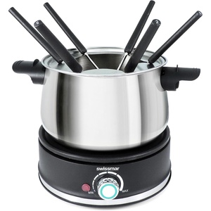 image:imageSwissmar Arolla 10 Pieces Stainless Steel Electric Fondue Set  Perfect Fondue Pot Electric Set for Cheese Chocolate Oil Broth amp More  Gift Ideas for Wedding House Warming Red 21 Qt  2LBlack