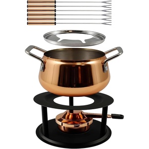 image:imageSwissmar Arosa 11Piece Stainless Steel 3in1 Fondue Set  Ideal for Melting Cheese Chocolate Butter amp More  Perfect for Kitchen Collection amp Wedding Gift Giving  16 Quarts  15 LiterPeak 10Piece Copper Plated