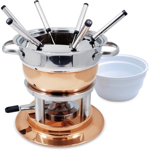 image:imageSwissmar Arosa 11Piece Stainless Steel 3in1 Fondue Set  Ideal for Melting Cheese Chocolate Butter amp More  Perfect for Kitchen Collection amp Wedding Gift Giving  16 Quarts  15 LiterLausanne 11Piece Copper Plated