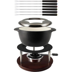 image:imageSwissmar Arosa 11Piece Stainless Steel 3in1 Fondue Set  Ideal for Melting Cheese Chocolate Butter amp More  Perfect for Kitchen Collection amp Wedding Gift Giving  16 Quarts  15 LiterSummit 10Piece Black Cast Iron