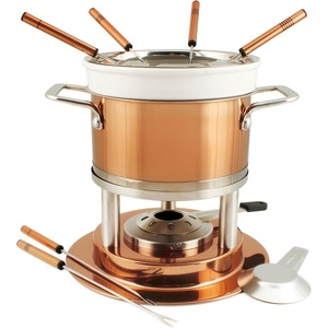 image:imageSwissmar Arosa 11Piece Stainless Steel 3in1 Fondue Set  Ideal for Melting Cheese Chocolate Butter amp More  Perfect for Kitchen Collection amp Wedding Gift Giving  16 Quarts  15 LiterBern 11Piece Copper