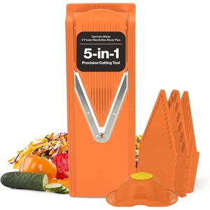 image:imageSwissmar Borner VSlicer Plus Mandoline 5Piece Set  Professional Kitchen Utensil with Adjustable Inserts  Cuts Potatoes Cucumbers Chips amp More  Vegetable Slicer with Safety Holder  Orange