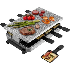 image:imageSwissmar Classic Indoor Electric Raclette Grill Red Cast Iron 8PersonBrushed Stainless Steel