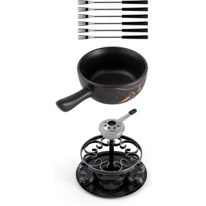 image:imageSwissmar Heidi Ceramic Cheese Fondue Set 9Piece 28 Quart White ColorGruyere Fondue Set