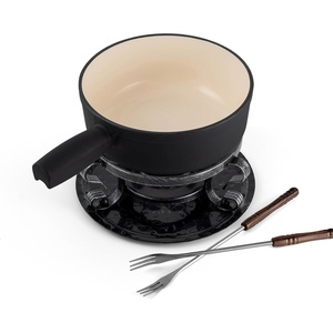 image:imageSwissmar Lugano Cast Iron Cheese Fondue Set 9Piece 2 QT  2 L  Ideal for Melting Cheese Chocolates Caramel amp More  Perfect for Kitchen Collection amp Gift Giving  Matte BlackBlack