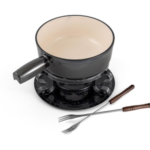 image:imageSwissmar Lugano Cast Iron Cheese Fondue Set 9Piece 2 QT  2 L  Ideal for Melting Cheese Chocolates Caramel amp More  Perfect for Kitchen Collection amp Gift Giving  Matte BlackMetallic Black