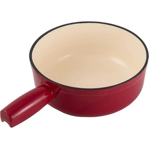 image:imageSwissmar Lugano Cast Iron Fondue Pot Replacement 2 Quart Metallic BlackCherry Red