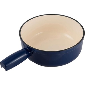 image:imageSwissmar Lugano Cast Iron Fondue Pot Replacement 2 Quart Metallic BlackDeep Blue