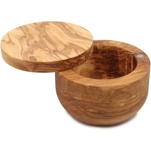 image:imageSwissmar Siena Olive Wood Salt Keeper  Small Container with Magnetic Swivel Lid Single Compartment Countertop Jar for Sugar Spices amp Seasoning Storage Kitchen Cooking Canister 42 oz  124 mlOlive Wood